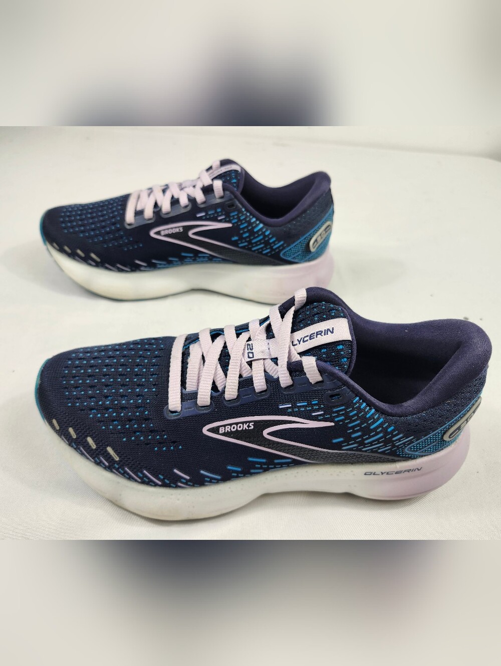 Brooks Glycerin 20 Women’s 7 M Navy and Light Pink Running Shoes - Picture 3 of 9